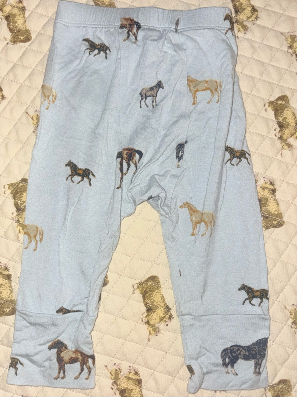 Kate Quinn Light Blue Horse-Print Pant 🌵6-12 months